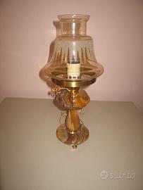 Lume in onice con campana in vetro