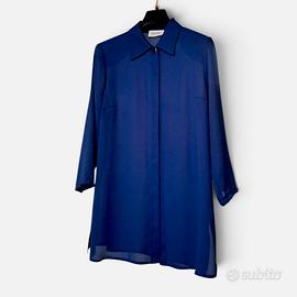 Casacca camicia Luisa Viola vintage blu cerimonia