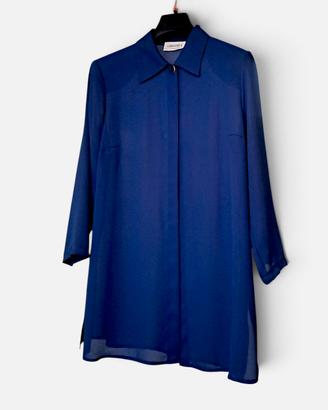 Casacca camicia Luisa Viola vintage blu cerimonia