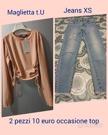 maglietta e jeans 