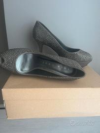 Décolleté 37,5 grigio con strass 