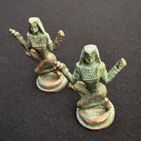 Coppia Statuette in Metallo Patinato, stile antico