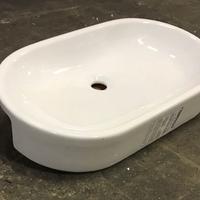 Lavabo ovale in ceramica bianca