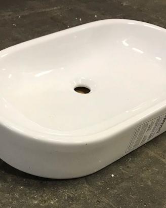 Lavabo ovale in ceramica bianca
