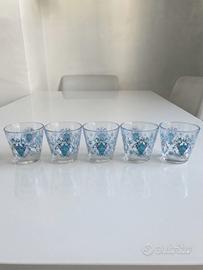Set 5 tazze in vetro Pukka nuove con etichetta