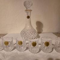 Caraffa e 6 bicchierini in cristallo Cistal'Arques