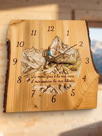 orologio pirografato a mano