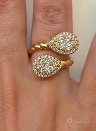 ANELLO CONTRARIÈ ORO DIAMANTI
