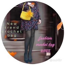 borsa uncinetto gialla