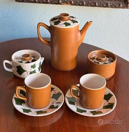 Set vintage da caffè in ceramica Oven King edera