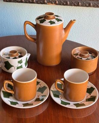 Set vintage da caffè in ceramica Oven King edera