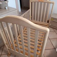 Lettino neonato in legno completo materasso e para