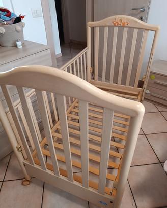 Lettino neonato in legno completo materasso e para