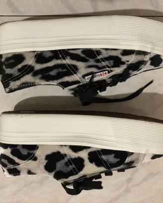 SCARPE SUPERGA LEOPARD BLACK WHITE 37