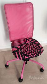 sedia cameretta con ruote fucsia