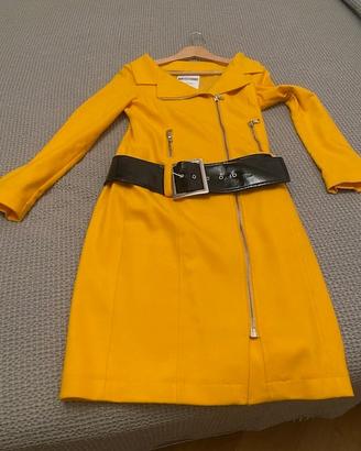 Abito Moschino Couture giallo con contura nera
