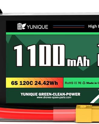 Batteria LiPo 22.2V 1100mAh 120C XT60 RC