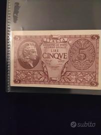 biglietto di stato a corso legale 5 lire FDS 1944