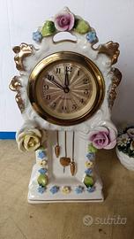 Orologio ceramica capodimonte + vasetto