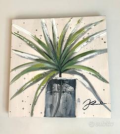 Quadro in tela pianta su vaso