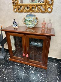 Mobile vetrinetta due ante legno massello