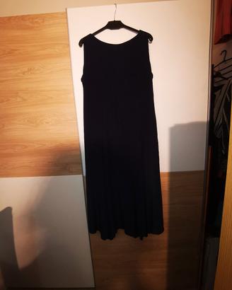 vestito lungo già jacquard colore blu tessuto di c