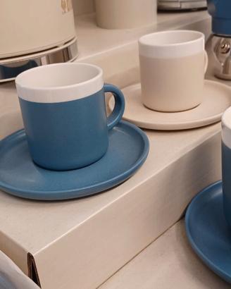 Nuove Bialetti.  Set 2 tazzine caffè con piattini