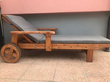 LETTINO DA PISCINA GIARDINO IN LEGNO