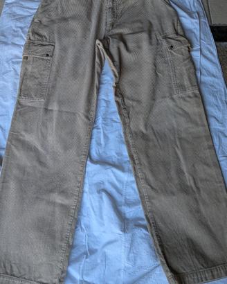 Pantaloni a coste velluto beige 