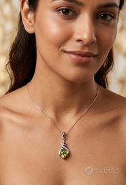 Ciondolo in Argento 925 con Peridoto Naturale e Zi