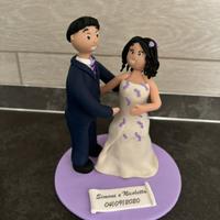 Cake topper sposi per torta nuziale fimo