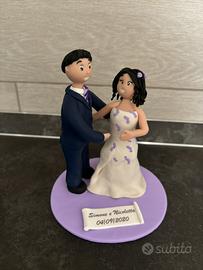 Cake topper sposi per torta nuziale fimo