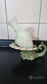 vaso con portavaso in vetro di Murano