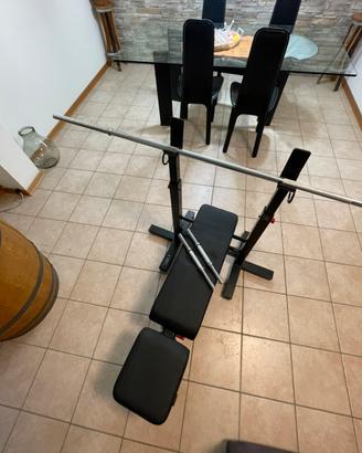 panca multifunzione, set completo pesi,  macchina