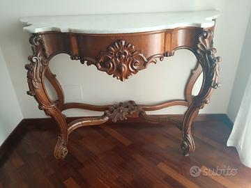 pregiata consolle con piano in marmo