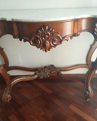 pregiata consolle con piano in marmo