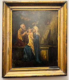 Dipinto Sacra Famiglia scuola napoletana