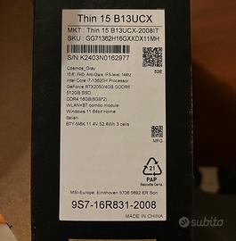 Computer Portatile Gaming MSI