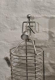 porta CD trombettista in metallo cromato 