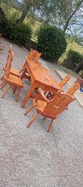 Tavolo con sedie in massello stile tirolese
