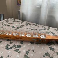 Set Bicchieri Chupito Amari con base in legno