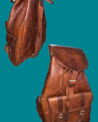 Zaino in vero cuoio vintage – stile artigianale
