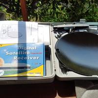 sistema portatile di ricevitore e antenna satellit
