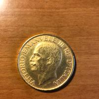 100 lire d'oro con fascio di Vittorio Emanuele III