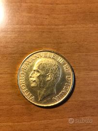 100 lire d'oro con fascio di Vittorio Emanuele III