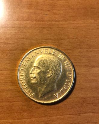 100 lire d'oro con fascio di Vittorio Emanuele III