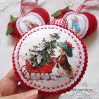 3 Addobbi Natalizi. Fatto a mano. Peter Rabbit