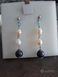 orecchini argento con pietre