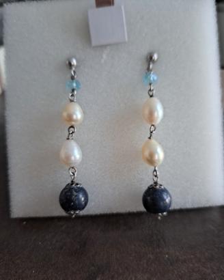 orecchini argento con pietre