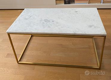 Tavolino da salotto con piano in marmo